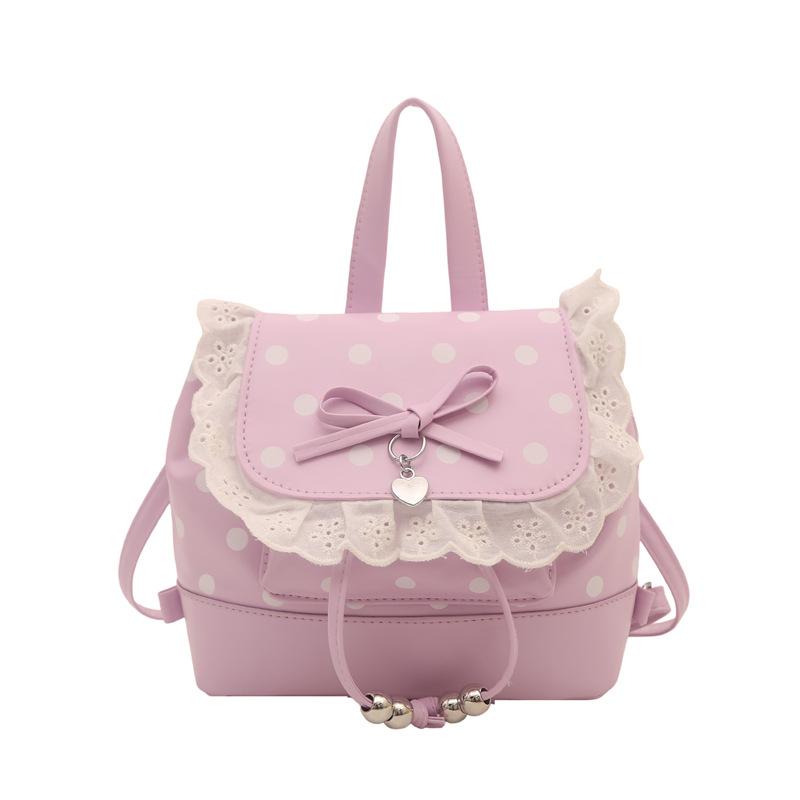 Schoolbag Korean cute college style backpack 1011 spring new commuter small backpack portable niche polka dot handbag