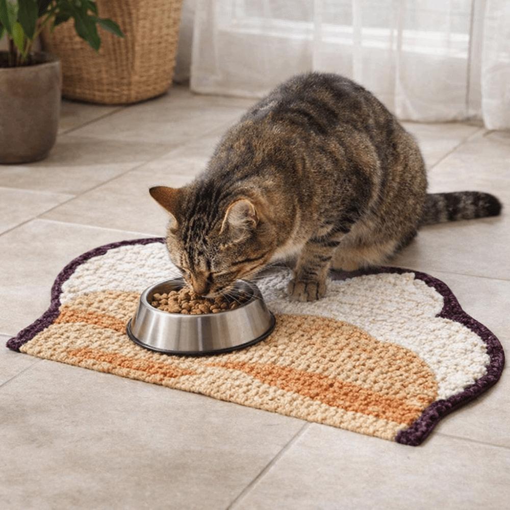 Anti-Slip Pet Feeding Mat Wear Resistant Cat Dining Mat Doormat Dog Drinking Pad  Outdoor