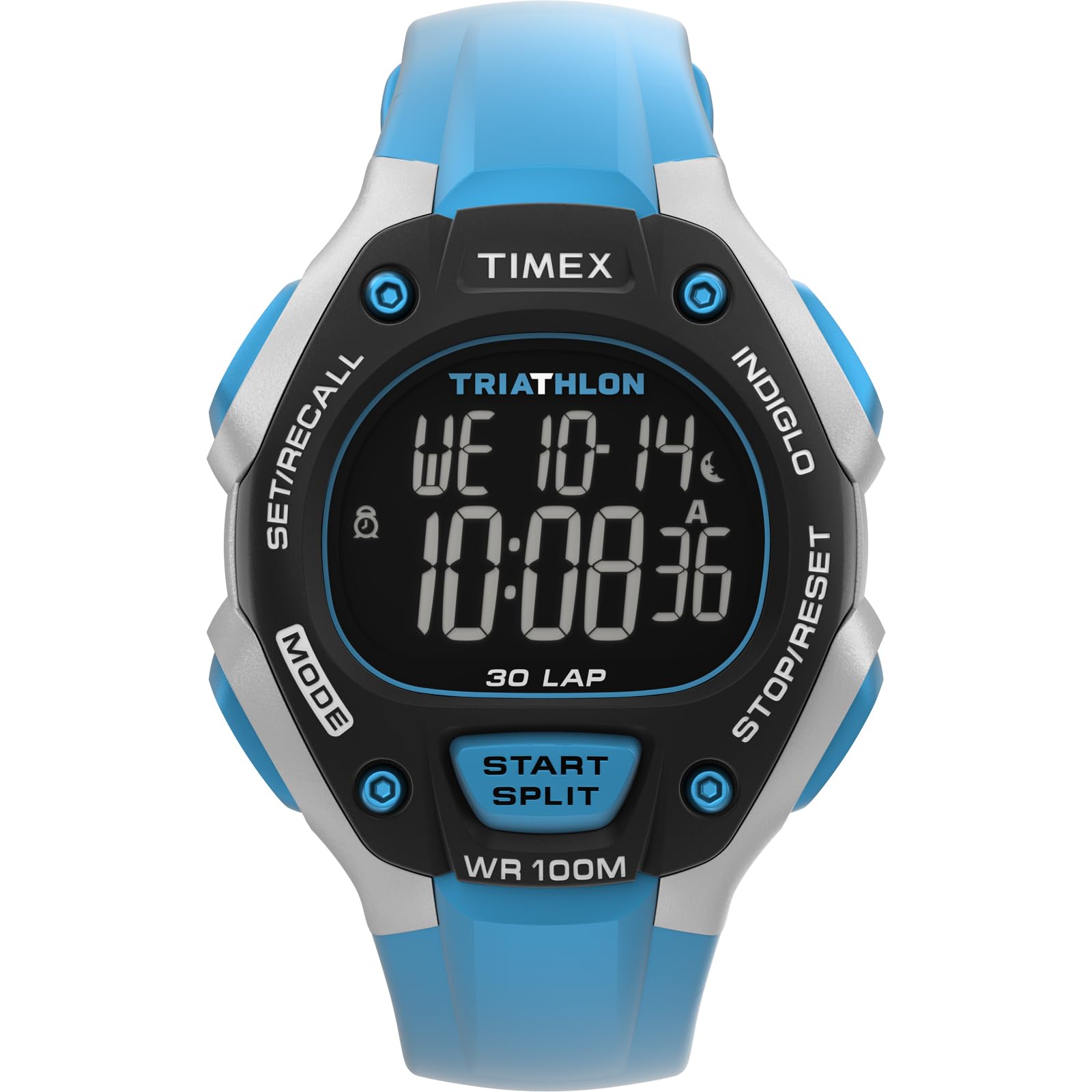 Унисекс Часы Timex Triathlon Classic TW5M67400 Кварцевые 10 АТМ Водонепроницаемые Пластик Цифровой Циферблат Смола [TIMEX] [Б/У]