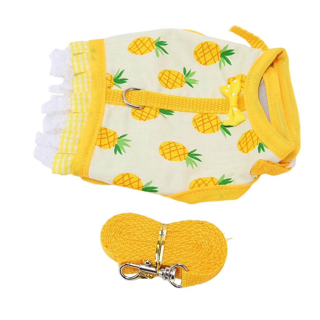 Vest Lsh Fruit Printing Lace Hem Hook and Design Small Animal Harness Set for Chinchilla Ferret