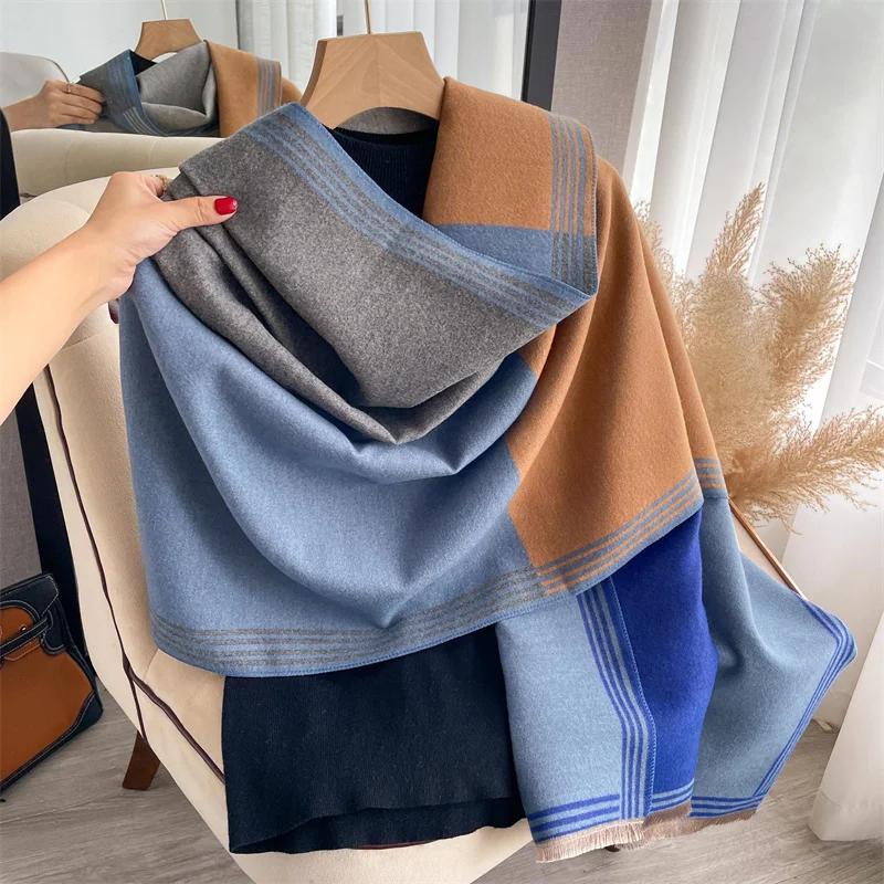 Winter Warm Cashmere Scarf For Women Luxury Print Pashmina Shawl Wrap Neckerchief Female Bufanda Echarpe Design Headband