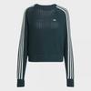 adidas Women S Adicolor Knitted Crew SweatShirt Green  Jx5247 