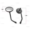 Adjustable Short Stem Round Rearview Mirror Motorcycle Electric Scooter - Black Or Chrome Finish