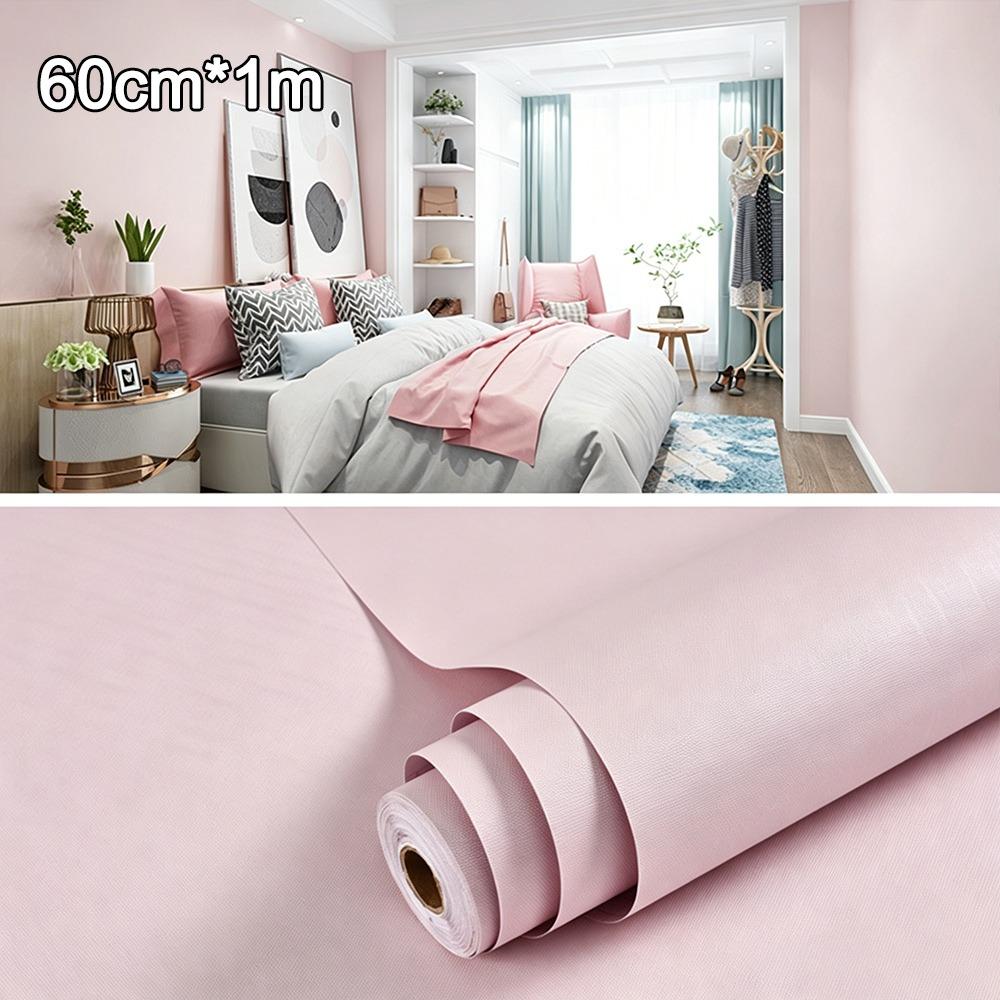 Wodoodporna samoprzylepna tapeta 1/3/5m Wykładzina do szafek Nowe naklejki ścienne Pokrycie na biurko Pink 60x100cm