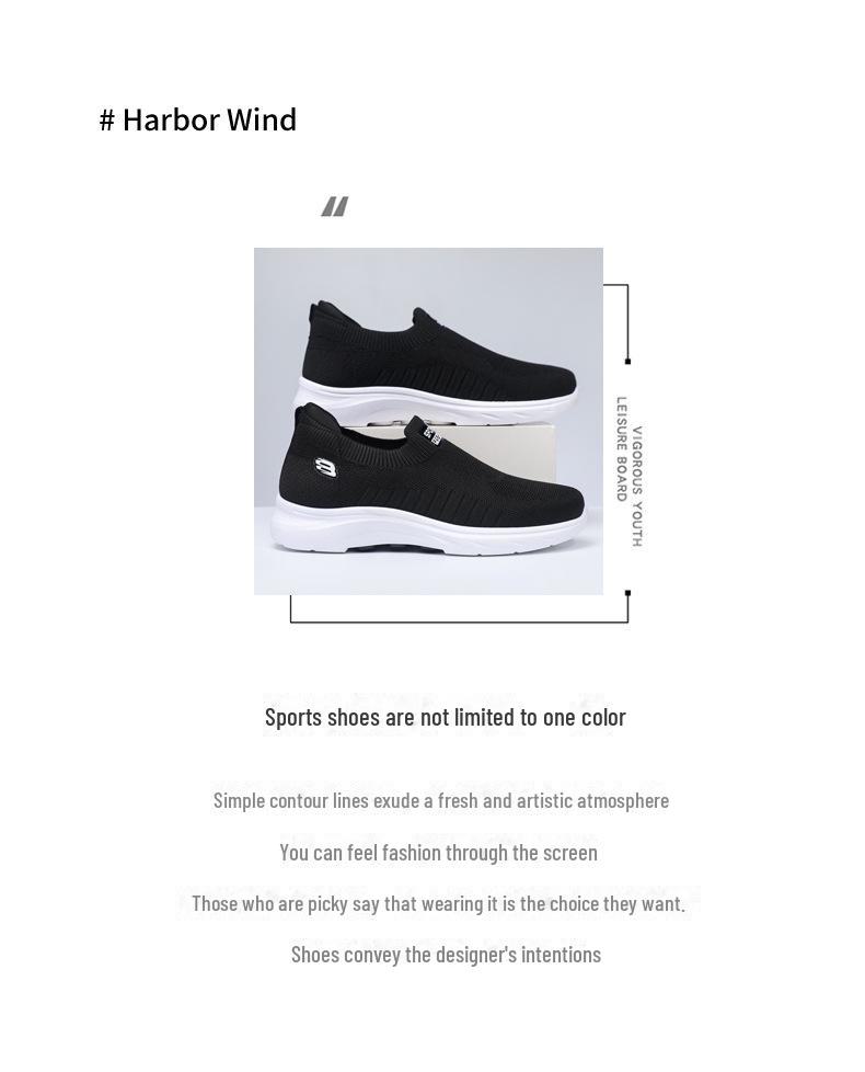 Men's Spring & Autumn Large Size Flying Weave Comfort Shoes for Seniors - Lightweight Dad Sneakers