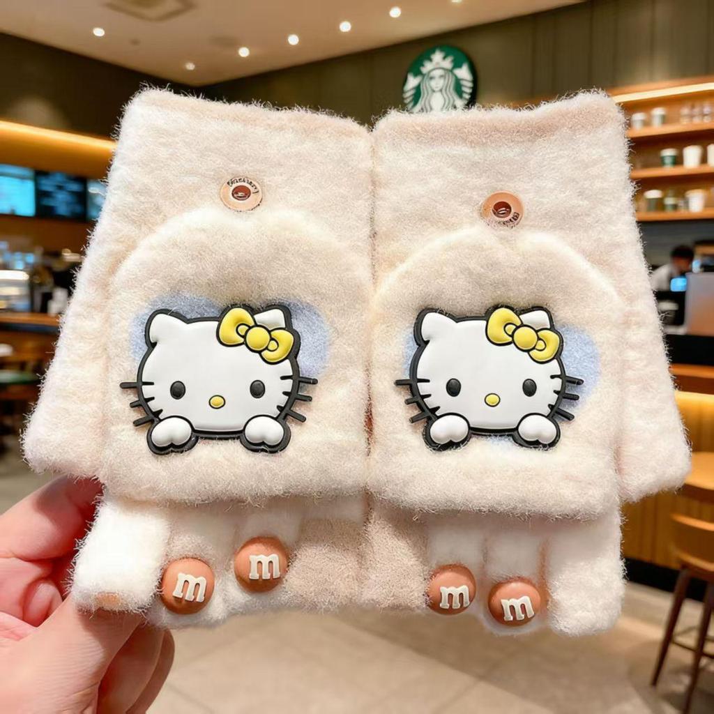 Hello Kitty Winddichte Winterhandschuhe für Jungen & Mädchen - Warmes Fünf-Finger-Design für Schulkinder