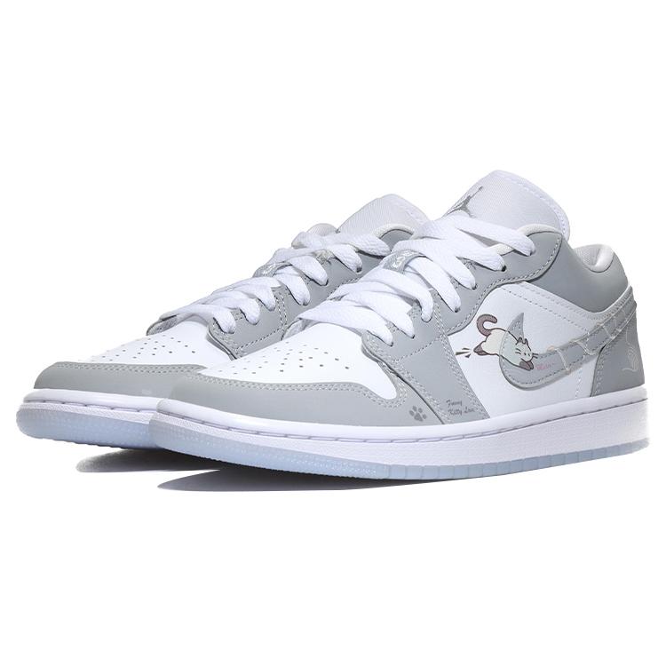 Jordan Air Jordan 1 Vintage Basketball Shoes Women's Gray White DC0774-105(Team10- QD)