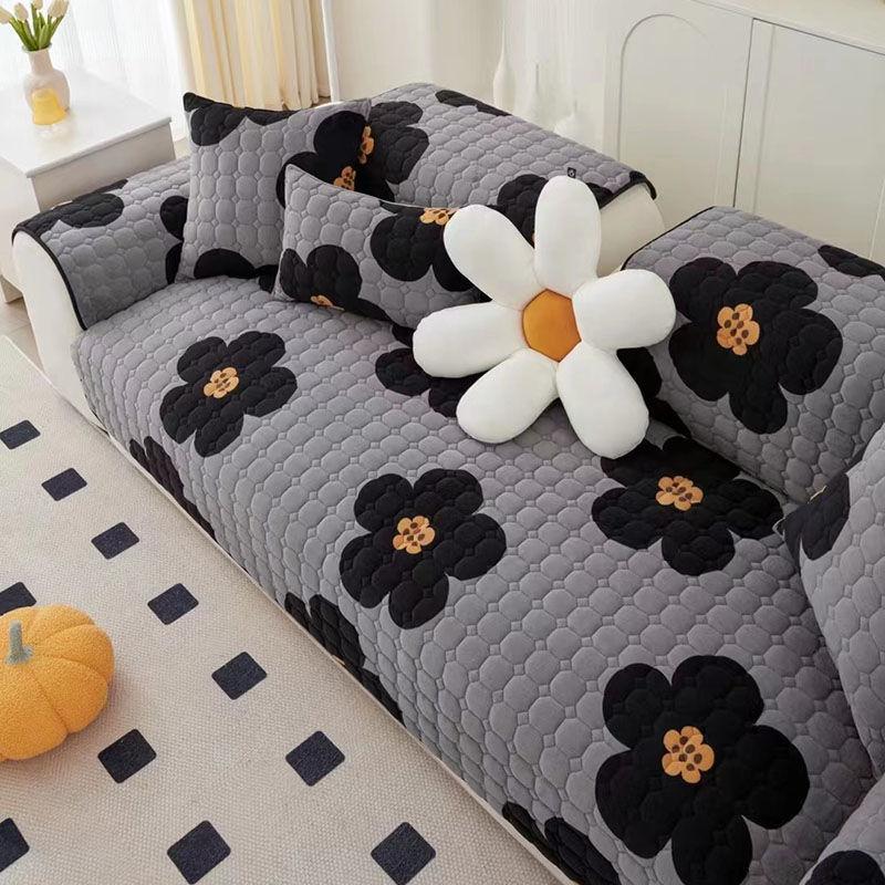 Winter Milk Plush Sofa Cushion Wholesale Anti Slip Plush Cushion Nordic Ins Style Thickened Sofa Cover Sofa Couch  Cubre Sofa