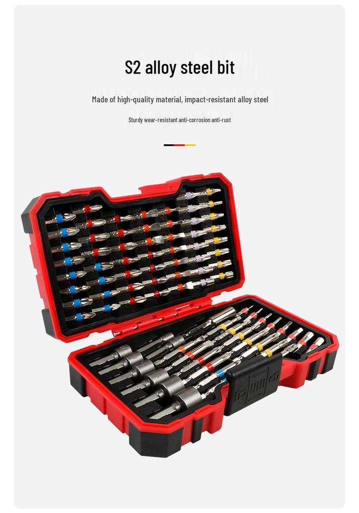 83-teiliges Elektrischer Schraubendreher & Bohrer-Set, S2 Material, Regenbogen-Bit-Steckschlüssel Magische Box