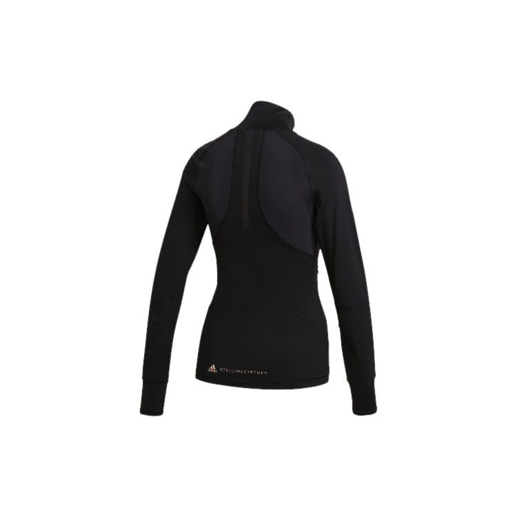 Adidas SMC Solid Color Stand Collar Long Sleeve Zip Sports Jacket Women Jacket Black FU0761