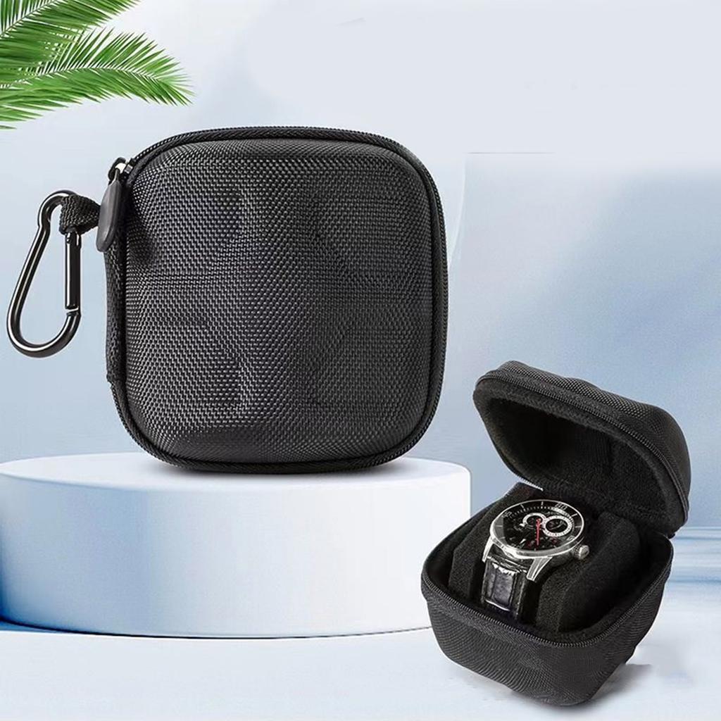 Portable Travel Watch Case for Men Slots Oxford Fabric Watch Box with EVA Protective and Soft Interiors Home Accessory