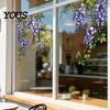 Waterproof Window Stickers 2PCS Flower Print Static Stickers, Glue-free Electrostatic Decorative Film, Removable Floral Cling for Glass Door