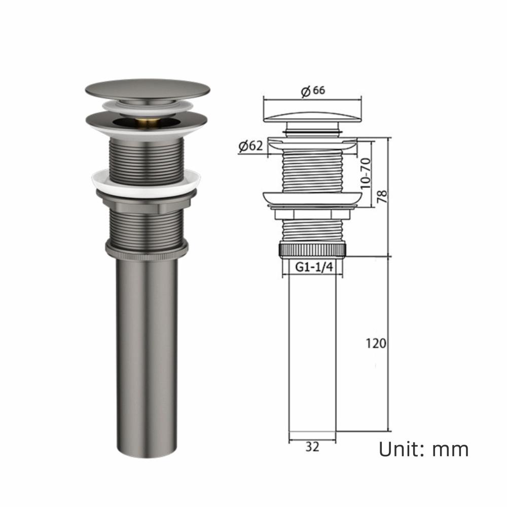 Push-Button Control Basin Drain Plug Bathroom Replacement Accessories Easy Installation