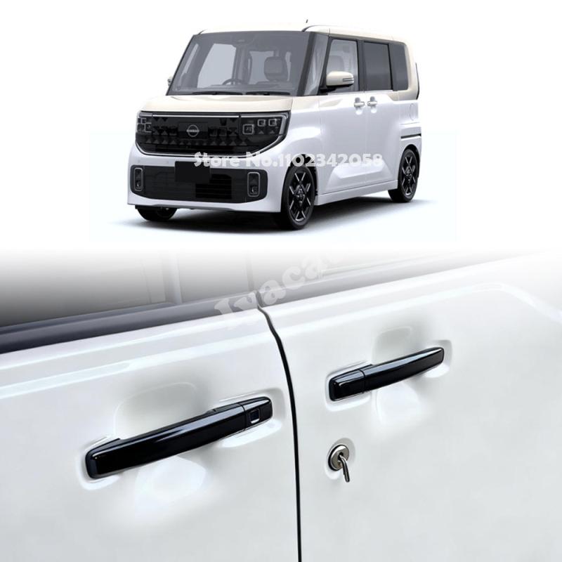 For Nissan ROOX 2025 2026 ABS carbonfiber black Car Outside Door Handle Shell Door Handle Door Bowl Cover Exterior accessories