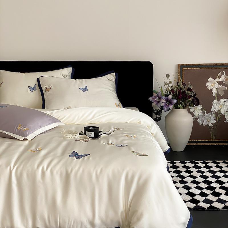 

Комплект из 4 предметов класса А для матерей и младенцев 100% Lenzing Tencel, Летний принцессный прохладный комплект из 3 предметов: простыня, одеяло из ледяного шелка 1.2 m 3pc quilt 1.5*2m