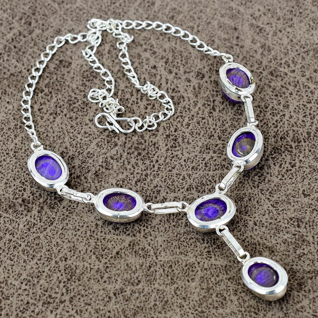 Charoite Gemstone Handmade 925 Sterling Silver Jewelry Necklace 18" KKG-399