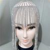 Cross-Border European and American Ornament Full Long Flow Su Hair Chain Ladies Forehead Lace Shiny Rhinestone Headdress
