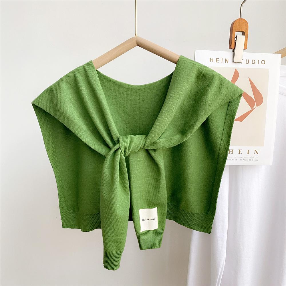 45*96cm Einfarbiger Strick-Sonnenschutzschal Dekoration Falscher Abnehmbarer Kragen Kleideraccessoires Schützt Hals Schulter