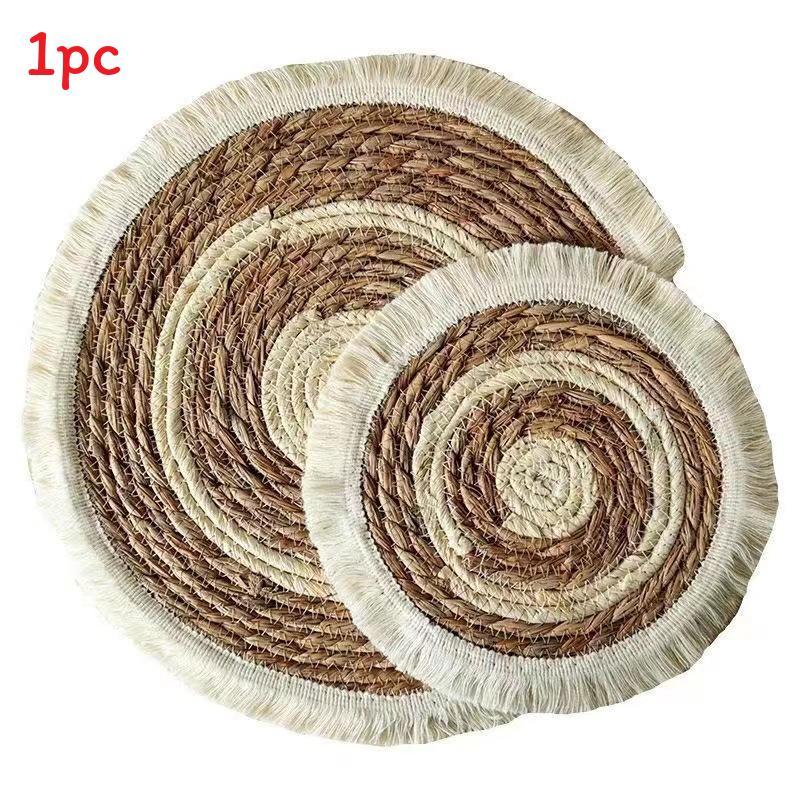 Japanese Woven Bamboo Coaster Set With Insulation For Home Use