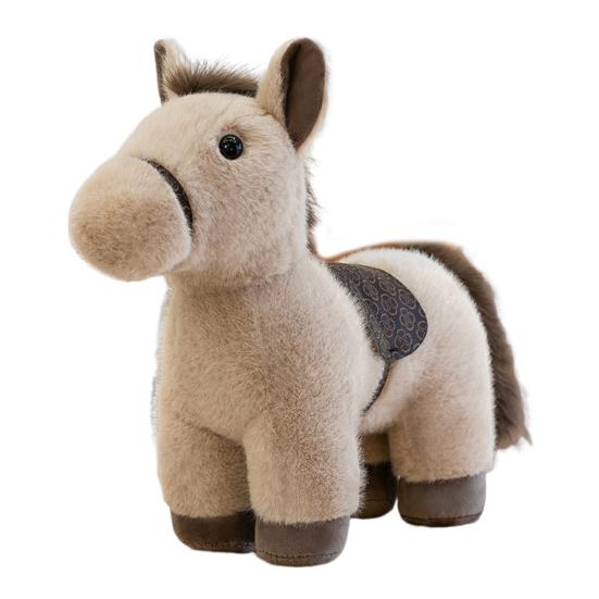 Horse Plush Doll Soft Stuffed Animal Toy Realistic Pony Desk Ornament Classic Birthday Gift for Children