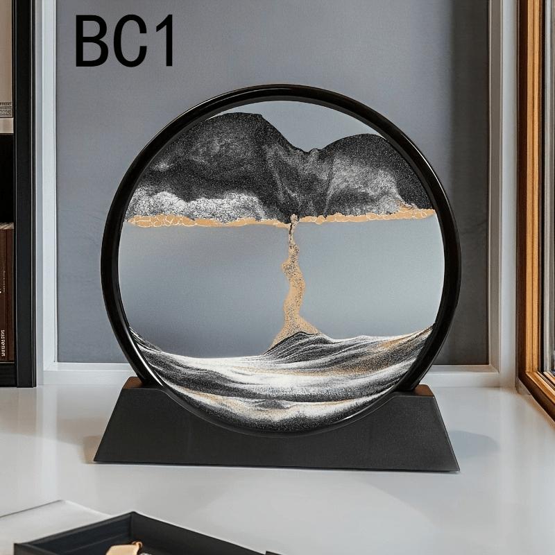 

12-дюймовые 3D песочные часы, зыбучий песок, движущаяся песочная картина, круглое стекло, глубоководный песочный пейзаж, ремесло, текущая краска, декор для дома, офиса, работы