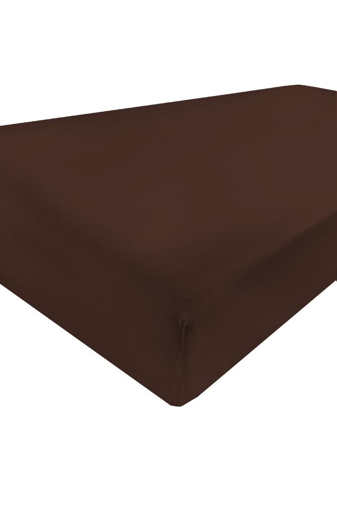 Satin fitted sheet 140x200x25, brown_18, matex