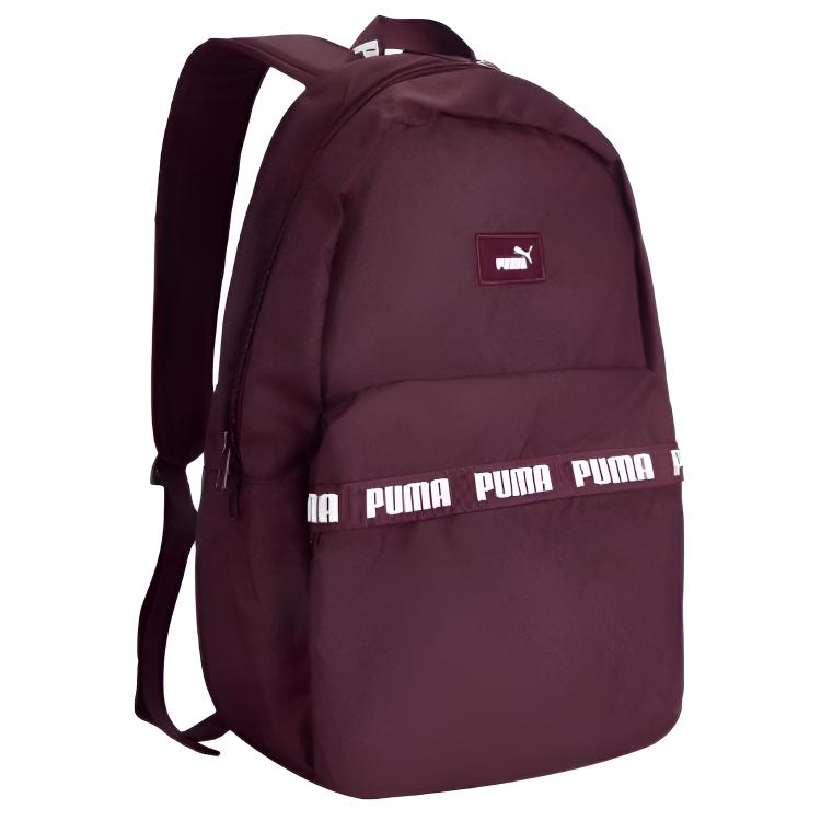 Puma Logo Design Fabric Backpack Unisex backpack Burgundy 09242420 Burgundy