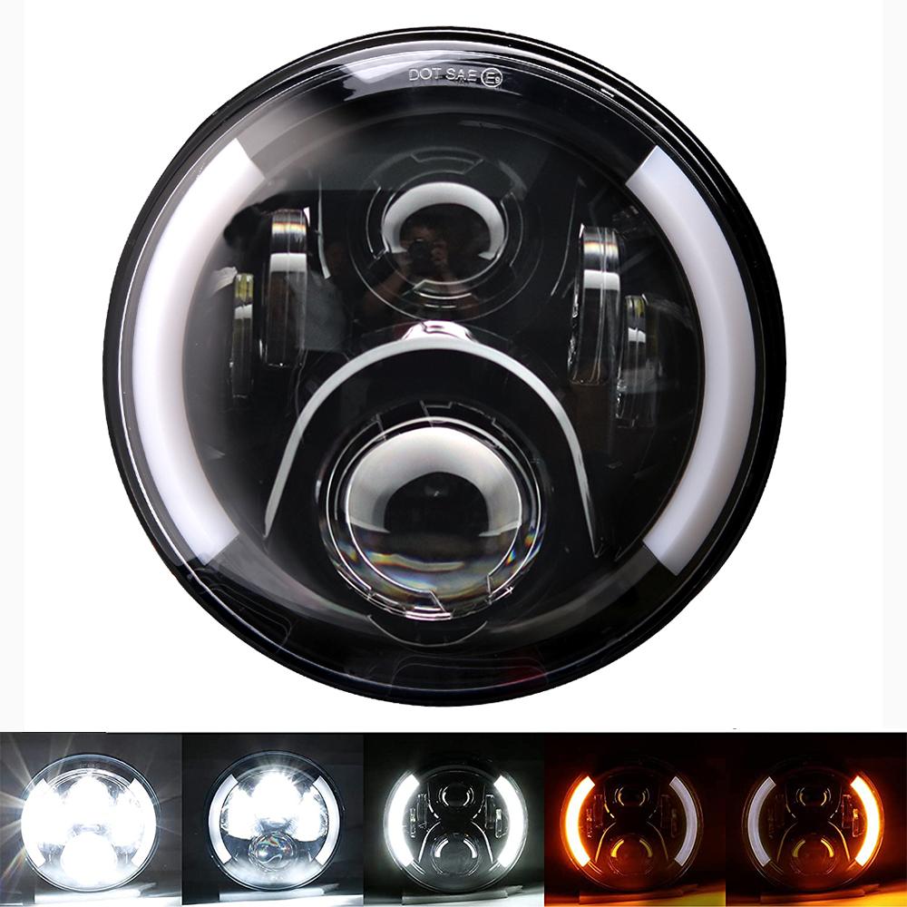 

Универсальная 7-дюймовая светодиодная фара + 4,5-дюймовые противотуманные фары ближнего света для мотоцикла Harley Touring Electra Glide Road King Street Glide