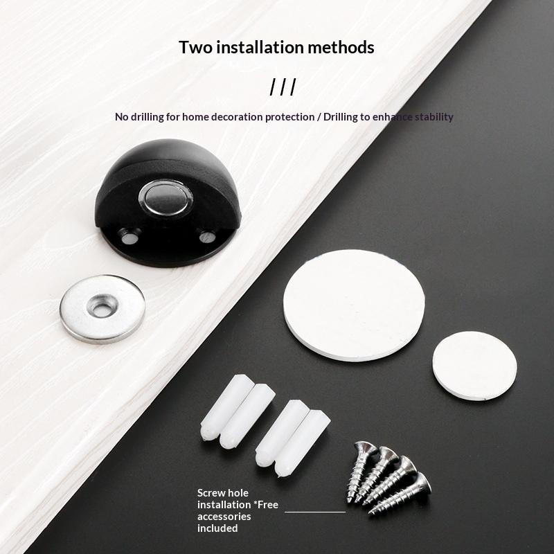 §1 Set Silicone Anti-Collision Buffer New No-Drill Magnetic Door Stopper For Glass & Bedroom Doors Windproof Floor Mount
