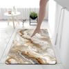 Nordic Marble Absorbent Bath Mat Bathroom Entryway Non-Slip Floor Rug Washable Square Design