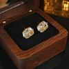 1 Pair Romantic Cubic Zirconia Stud Earrings for Women for Party Engagement Anniversary Jewelry Valentine's Day Gift