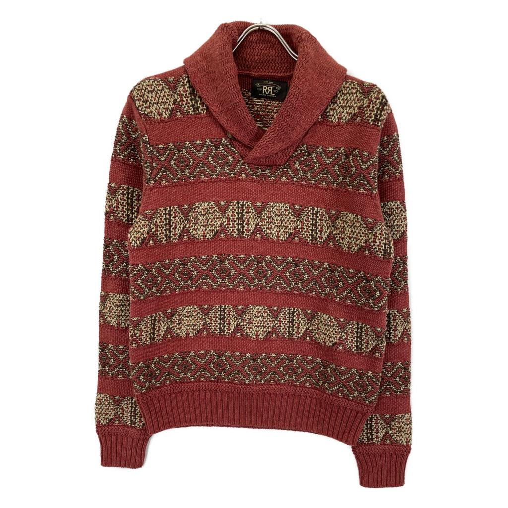 RRL Intarsia knit linen blend shoulder collar knit tops S EngineUsed