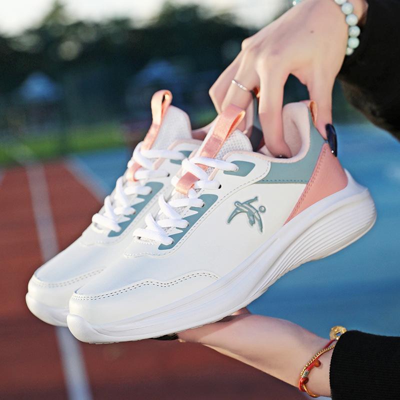 Leather Waterproof Soft-soled Sneakers, Black Breathable and Lightweight Shock-absorbing Running Shoes, White Casual Travel Shoes