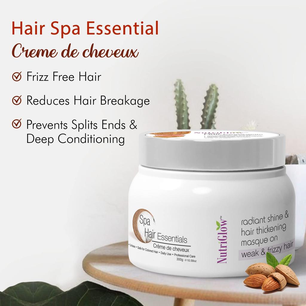 Nutriglow Hair Spa Cream With Volumizing & Shine Lock Formula For Weak & Frizzy Hair, 300g