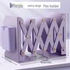 Retractable Bookend with Pen Holder - Foldable Desktop Bookshelf and Divider