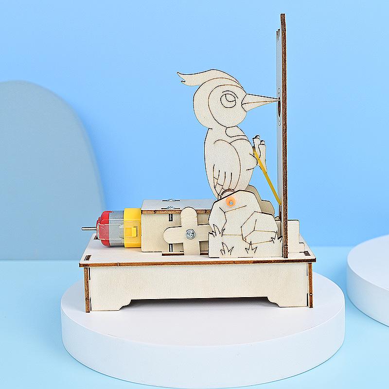 Electric Woodpecker DIY Building Blocks Science Kit for Kids - Educational Physics Experiment Pack