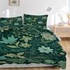 3pcs Green Leaves Printed Bedding Set, Soft and Comfortable Quilt Cover for Bedroom, Guest Room (1 Duvet Cover + 2 Pillowcases