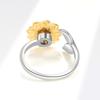 925 Sterling Silver Jewelry Spinning Daisy Flower Open Finger Rings for Women Wedding Party Jewelry For Girls Friend Gift