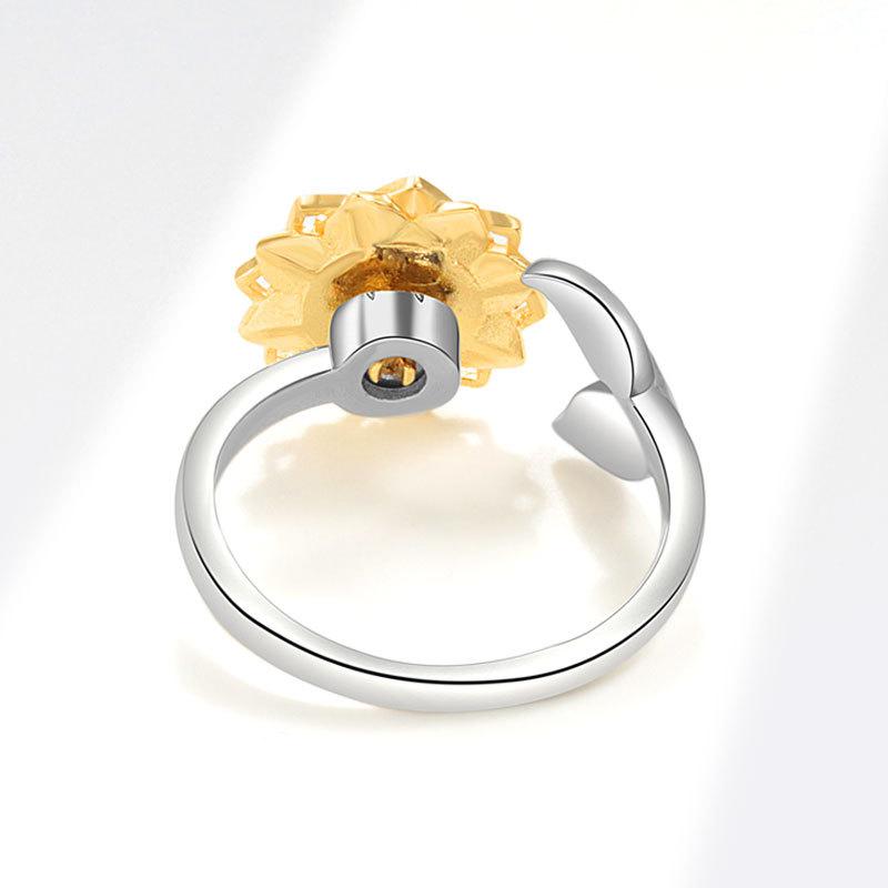 925 Sterling Silver Jewelry Spinning Daisy Flower Open Finger Rings for Women Wedding Party Jewelry For Girls Friend Gift