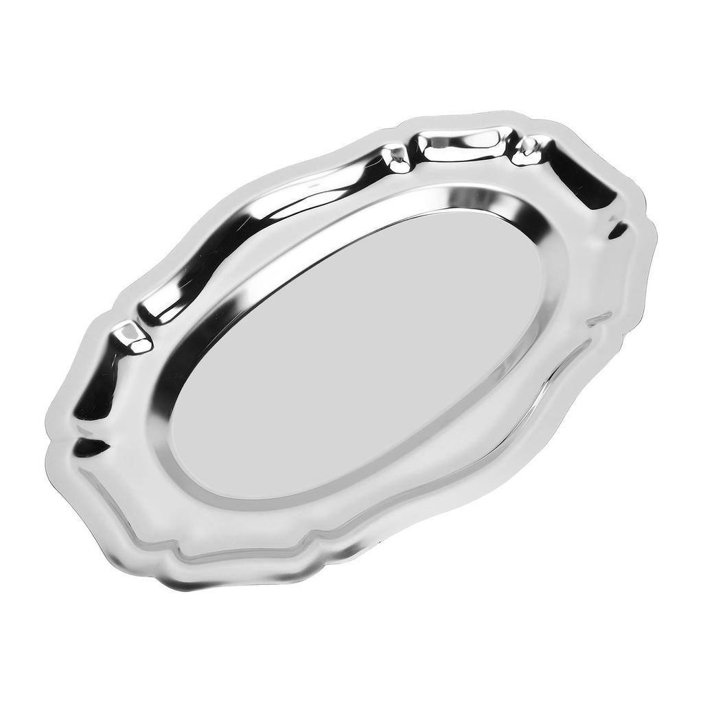 Serving Tray 304 Stainless Steel Dessert Plate Multi Purpose Reusable Decorative Appetizer Platter for Kitchen Party