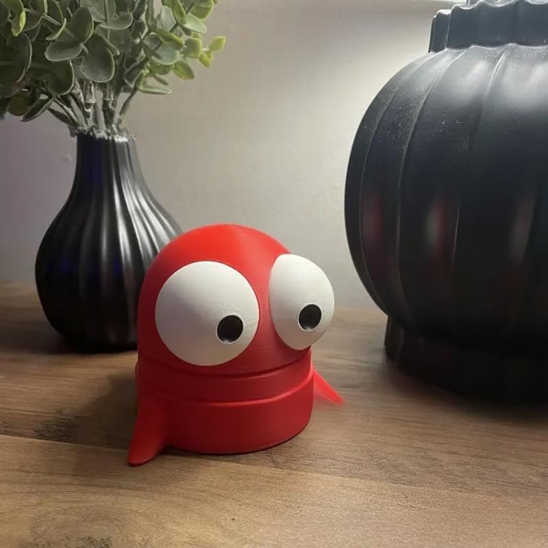 

Милая мультяшная коробка для настольного хранения с большими глазами, разноцветный, прочный пластиковый органайзер для стола, контейнер для декора домашнего офиса, учебного стола красный