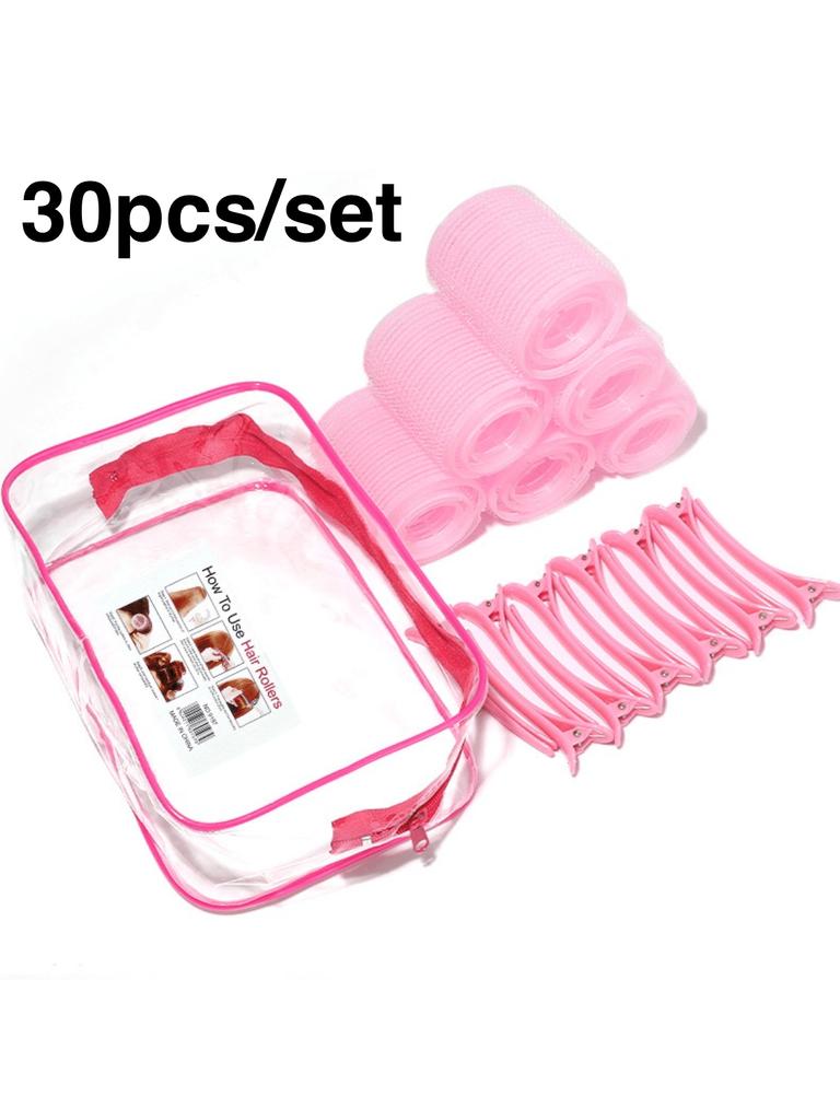30pcs/set Self Grip Heatless Hair Curling Roller Hair Curlers DIY Hair Styling Accessories For Women