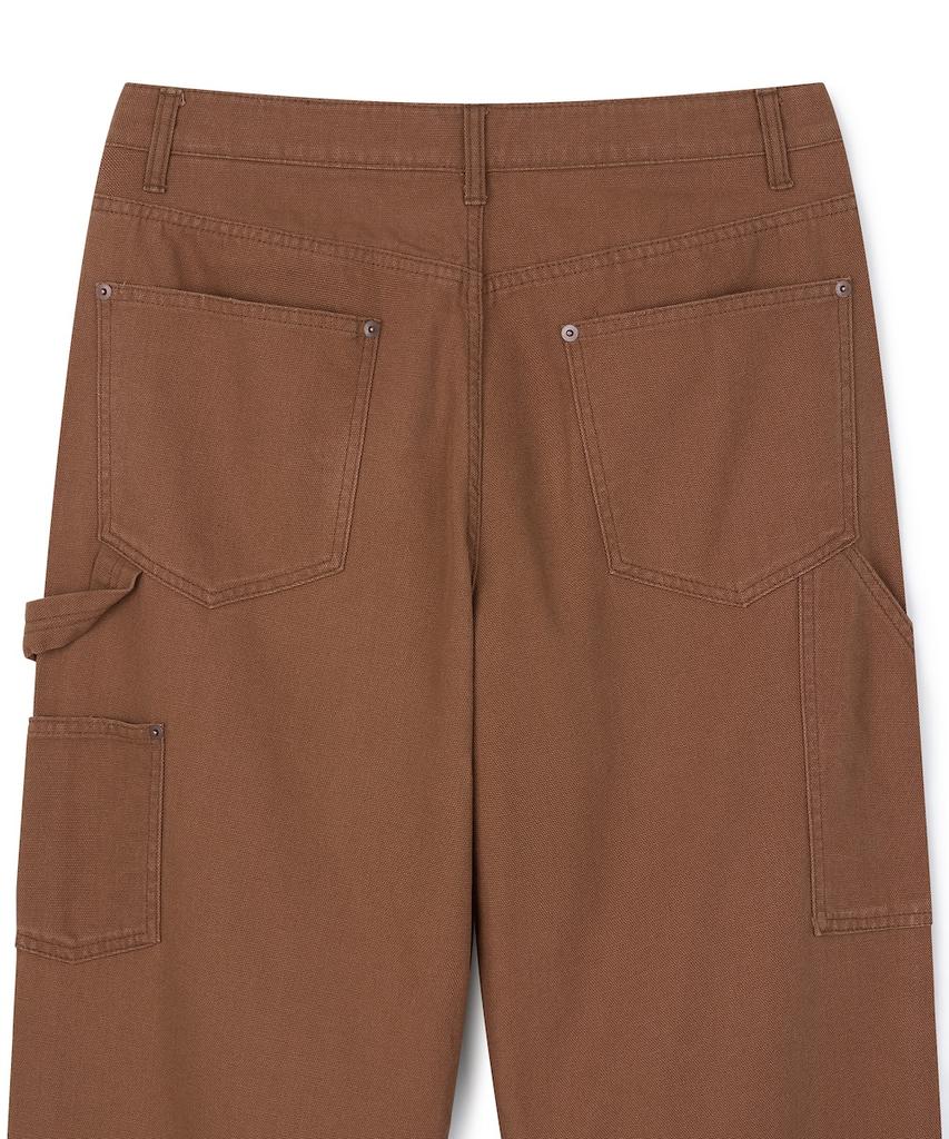 Seonpoteu Loosed Carpenter Pants Khaki