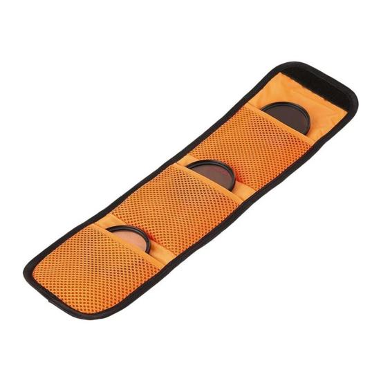 Camera Filter Storage Bag with 3 Mesh Pockets Waterproof Shockproof Dustproof Optics Lens ND UV CPL Filter Holder Case Pouch