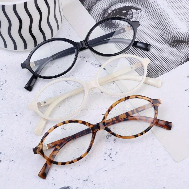 

2/3PCS Y2K Retro Oval Frame Glasses for Women - Leopard Print Sweet & Cool Eyewear