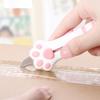 Portable Plastic Cat Paw Box Cutter Cartoon School Office Supplies Cat Box Paper Cutter Retractable Letter Opener