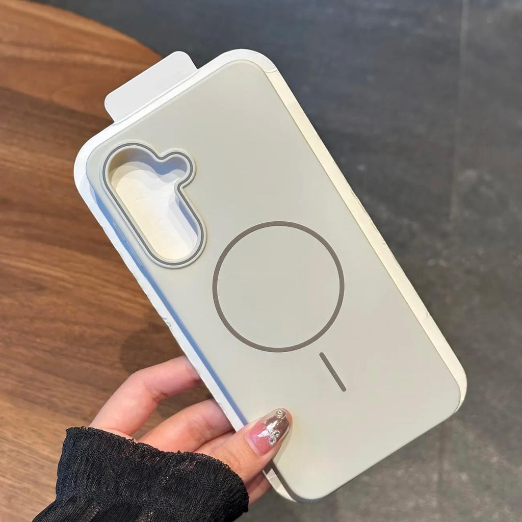 Thin Hard PC Magnetic For Magsafe Case For Samsung S25 Edge S24 S23 S22 Plus FE Ultra A55 A36 A16 A26 A06 Frosted Cover