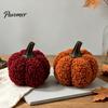 Plush Pumpkin Decor Mini Artificial Decoration, Fall 3D Stuffed Decorative Fabric Pumpkins Ornament for Autumn Halloween Thanksgiving Decoration Teddy