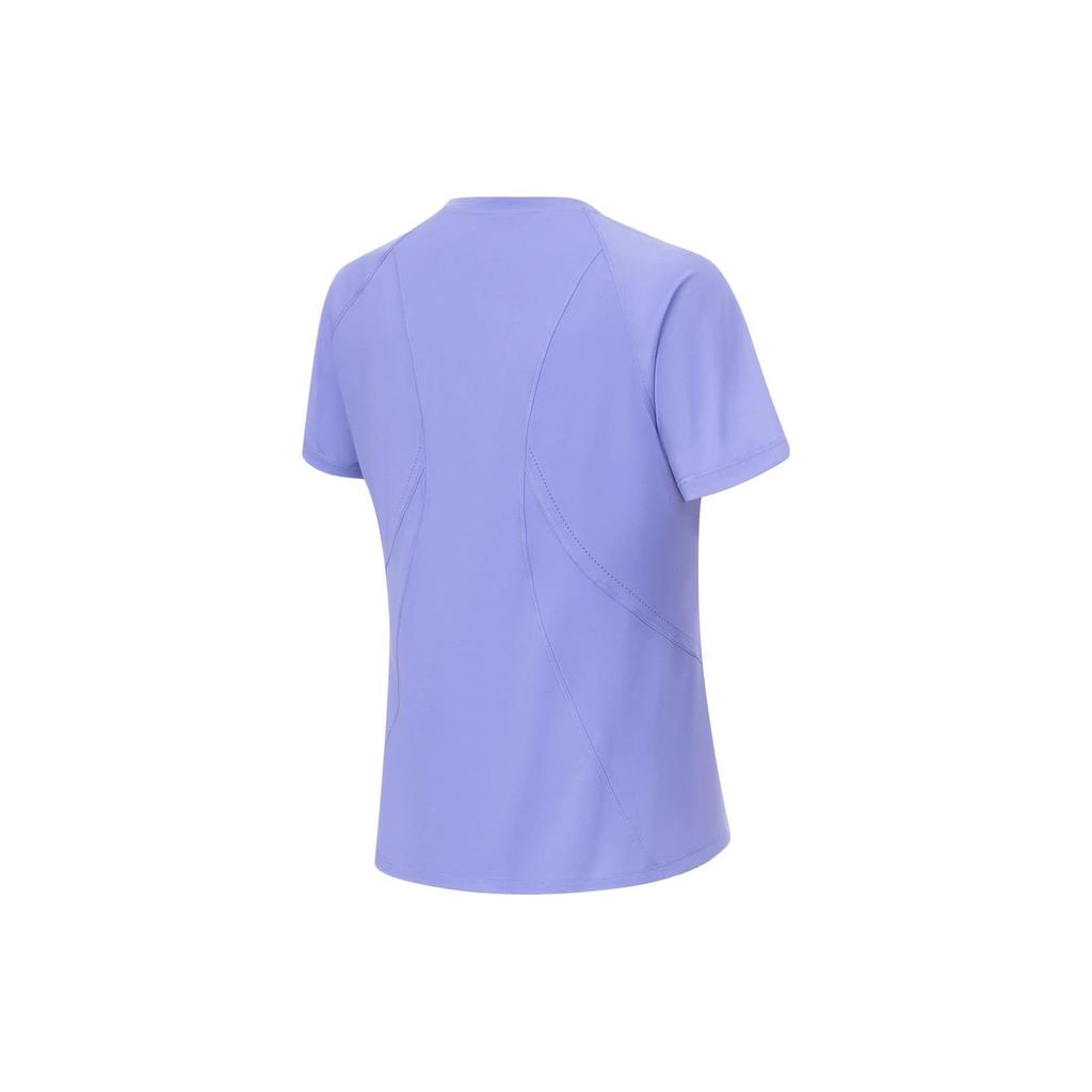 Li-Ning Fitness Series Solid Color Ice Feel Short Sleeve T-Shirt Women Tops Light-Iris-Purple ATST646-2