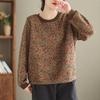 Vintage Ethnic Print Long Sleeve Women S Hoodie Loose Fit Casual Pullover